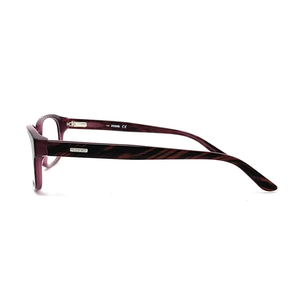 FOSSIL Tarik 0JAM Dark Horn Violet Purple Womens Oval Eyeglasses 53mm